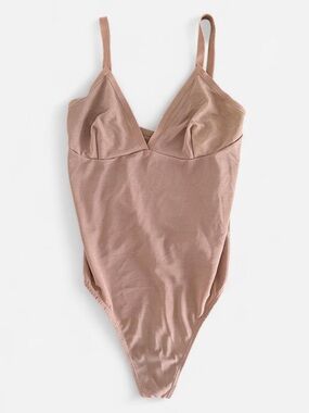 Skims nude sheer sculpt thong bodysuit
